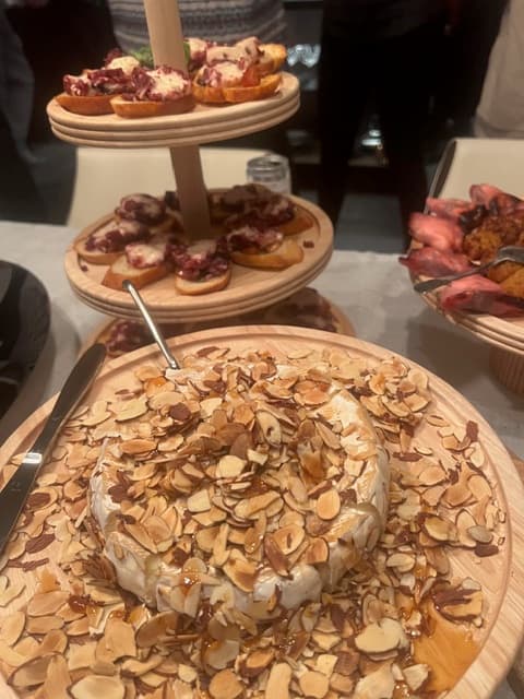 Toasted-almond brie wheel
